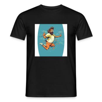 Funny Cute Tennis Player Design - Men's T-Shirt - black - Front - AI Model Male 178 light (178cm)