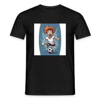 Funny Cute Soccer Design for Kids - Men's T-Shirt - black - Front - AI Model Male 178 light (178cm)