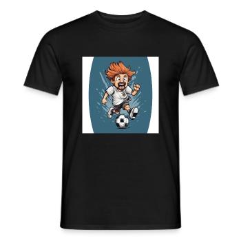 Lustiges süßes Fußball Design für Kinder - Männer T-Shirt - Schwarz - Vorne - AI Model Male 178 light (178cm)