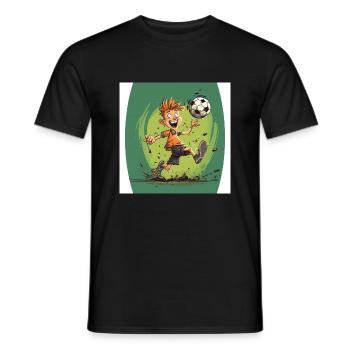 Funny Cute Soccer Design for Kids - Men's T-Shirt - black - Front - AI Model Male 178 light (178cm)