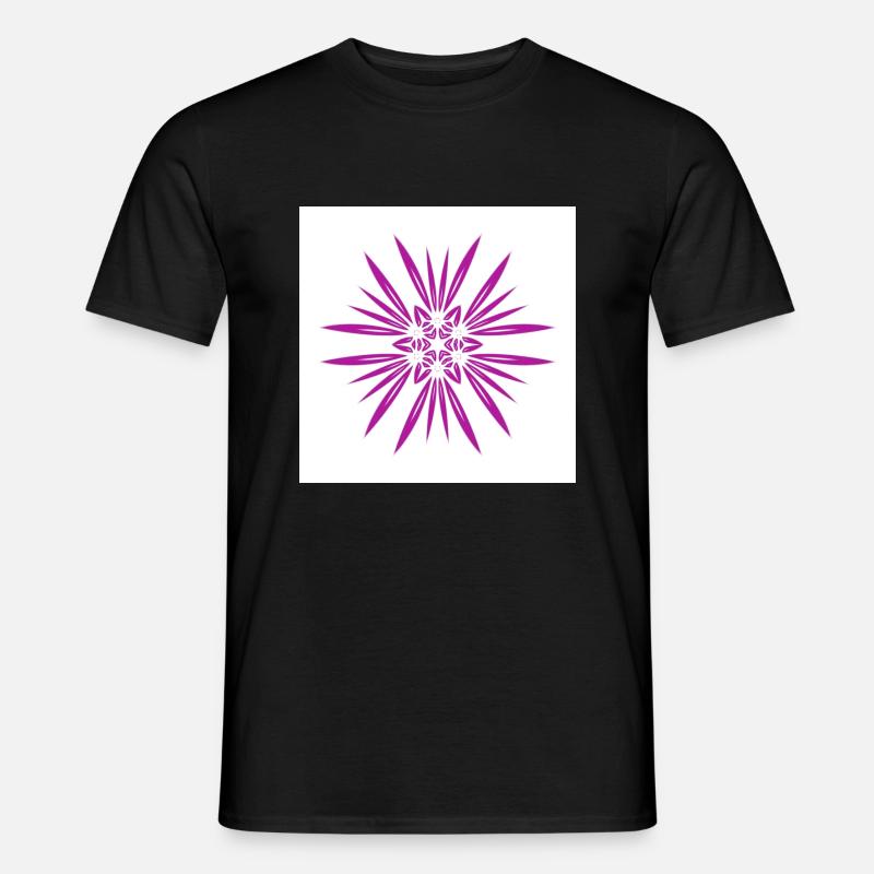 Stern-Blume - Männer T-Shirt - Schwarz