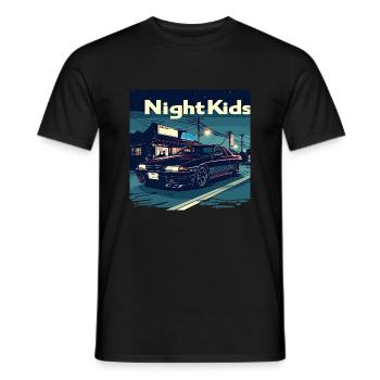 NightKids Skyline R32 - Männer T-Shirt - Schwarz - Vorne - AI Model Male 178 light (178cm)