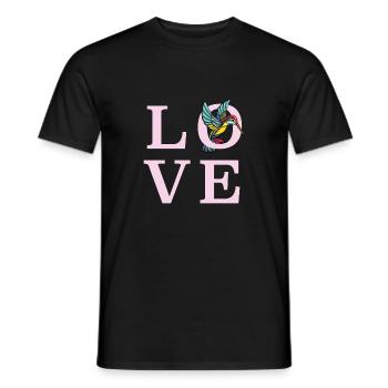 Kolibri-Liebe elegant, niedlich und farbenfroh - Männer T-Shirt - Schwarz - Vorne - AI Model Male 178 light (178cm)