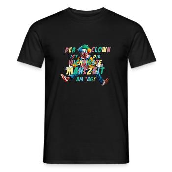 Der Clown ist die wichtigste Mahlzeit am Tag - Männer T-Shirt - Schwarz - Vorne - AI Model Male 178 light (178cm)