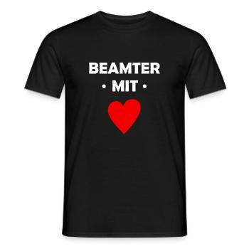 Beamter mit Herz - Männer T-Shirt - Schwarz - Vorne - AI Model Male 178 light (178cm)