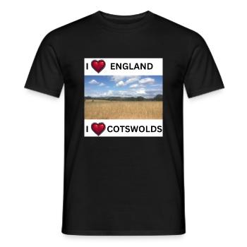 I love England I love Cotswolds - Men's T-Shirt - black - Front - AI Model Male 178 light (178cm)