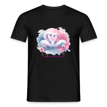 Schwäne der Serenade : Der ewige Tanz der Liebe - Männer T-Shirt - Schwarz - Vorne - AI Model Male 178 light (178cm)
