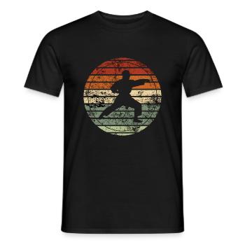 Retro Karate - Vintage Geschenkidee - Männer T-Shirt - Schwarz - Vorne - AI Model Male 178 light (178cm)