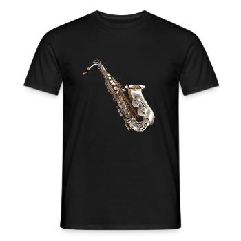 The saxophone is a popular instrument - Men's T-Shirt - black - Front - AI Model Male 178 light (178cm)