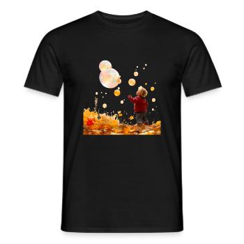 Fascination des bulles de savon - T-shirt homme - noir - Devant - AI Model Male 178 light (178cm)