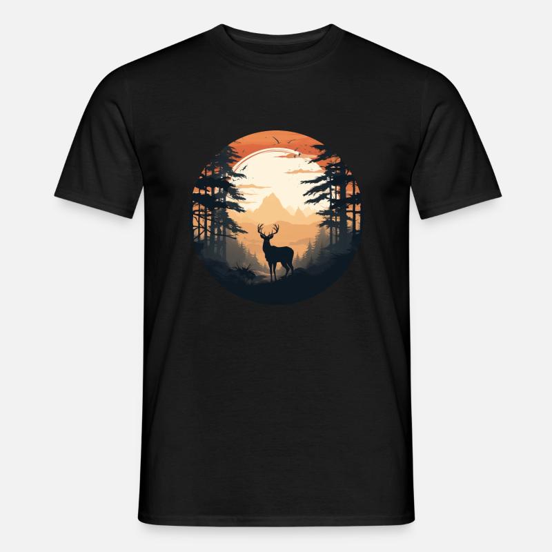 Morgendlicher Wald - Männer T-Shirt - Schwarz