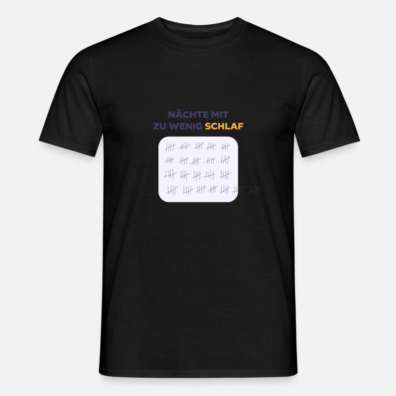 Schlafmangel Strichliste - Männer T-Shirt - Schwarz