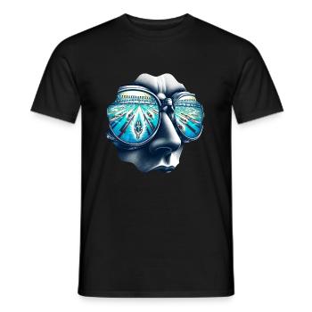 Focus du champion de natation - T-shirt homme - noir - Devant - AI Model Male 178 light (178cm)