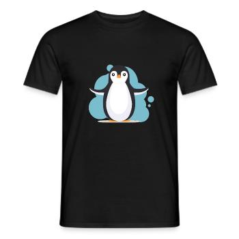 Pingouin heureux - T-shirt homme - noir - Devant - AI Model Male 178 light (178cm)