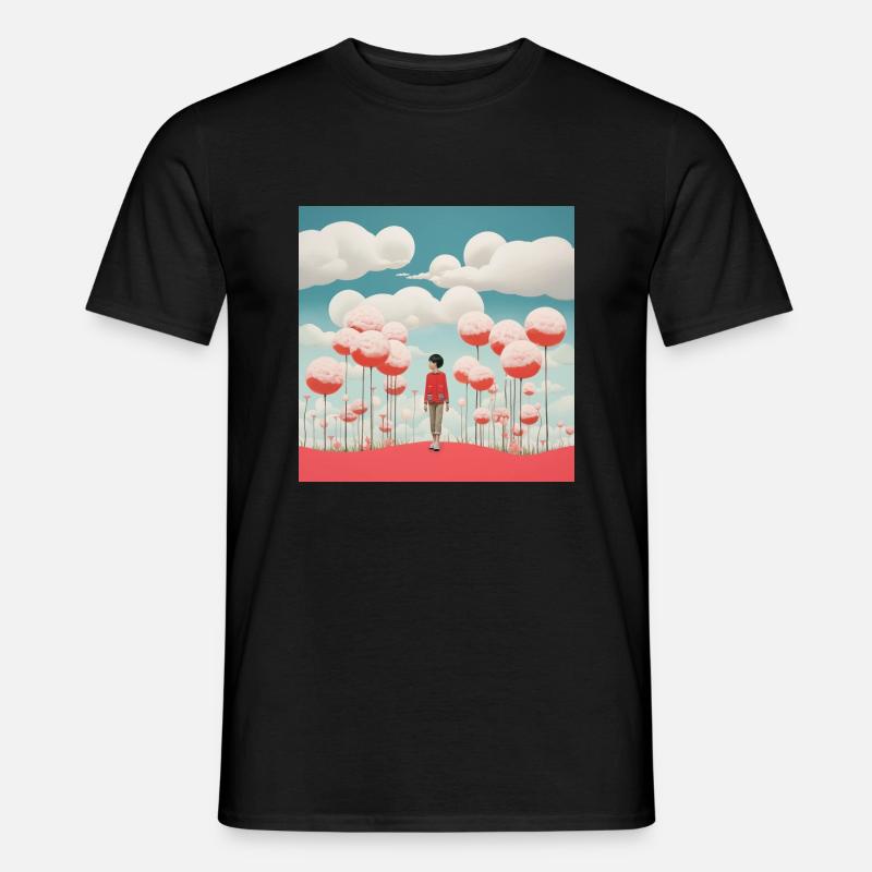 Celestial Whimsy: A Kuma-Inspired Journey in Silve - Männer T-Shirt - Schwarz