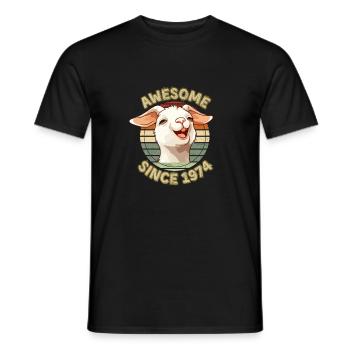 awesome Since 1974 - Humor Birthday Gift 1974 - Men's T-Shirt - black - Front - AI Model Male 178 light (178cm)