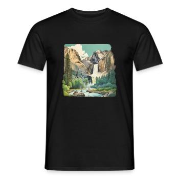 Magnifique paysage de montagne - T-shirt homme - noir - Devant - AI Model Male 178 light (178cm)