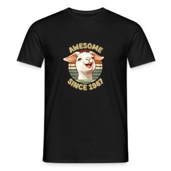 awesome Since 1987 - Humor Geburtstagsgeschenk 1987 - Männer T-Shirt - Schwarz - Vorne - AI Model Male 178 light (178cm)