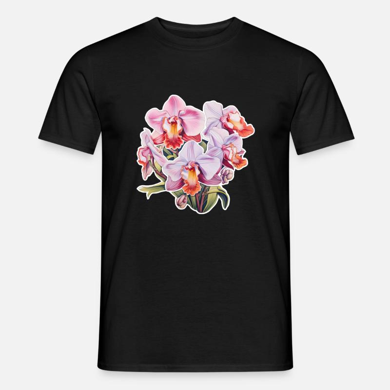 Orchidee - Männer T-Shirt - Schwarz