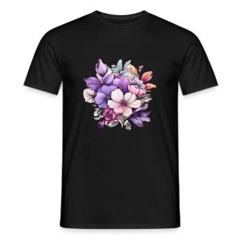 Flower - Men's T-Shirt - black - Front - AI Model Male 178 light (178cm)