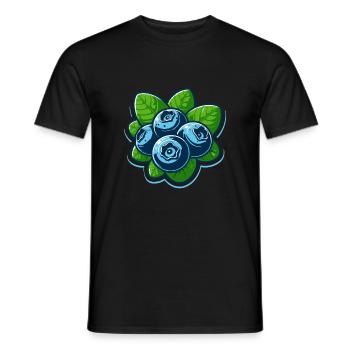 Blueberries Berries - Men's T-Shirt - black - Front - AI Model Male 178 light (178cm)