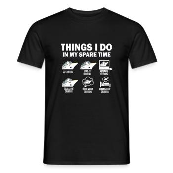 Dinge, die ich in meiner Freizeit mache Kreuzfahrt Lustige Kreuzfahrt - Männer T-Shirt - Schwarz - Vorne - AI Model Male 178 light (178cm)