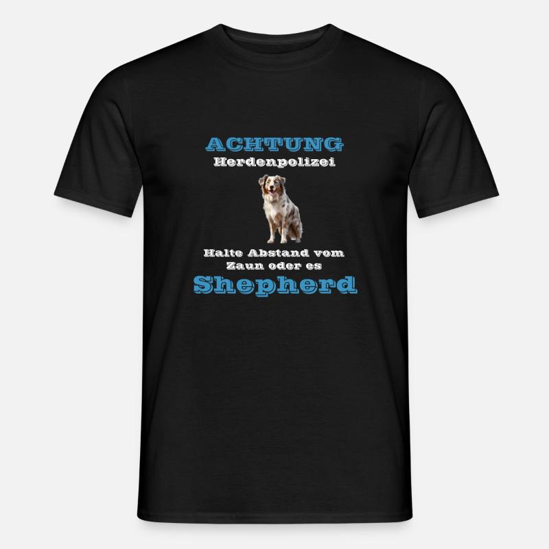 Australian Shepherd - Herdenpolizei - Männer T-Shirt - Schwarz