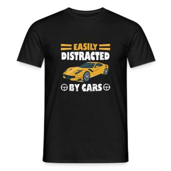 Easily Distracted By Cars - Men's T-Shirt - black - Front - AI Model Male 178 light (178cm)