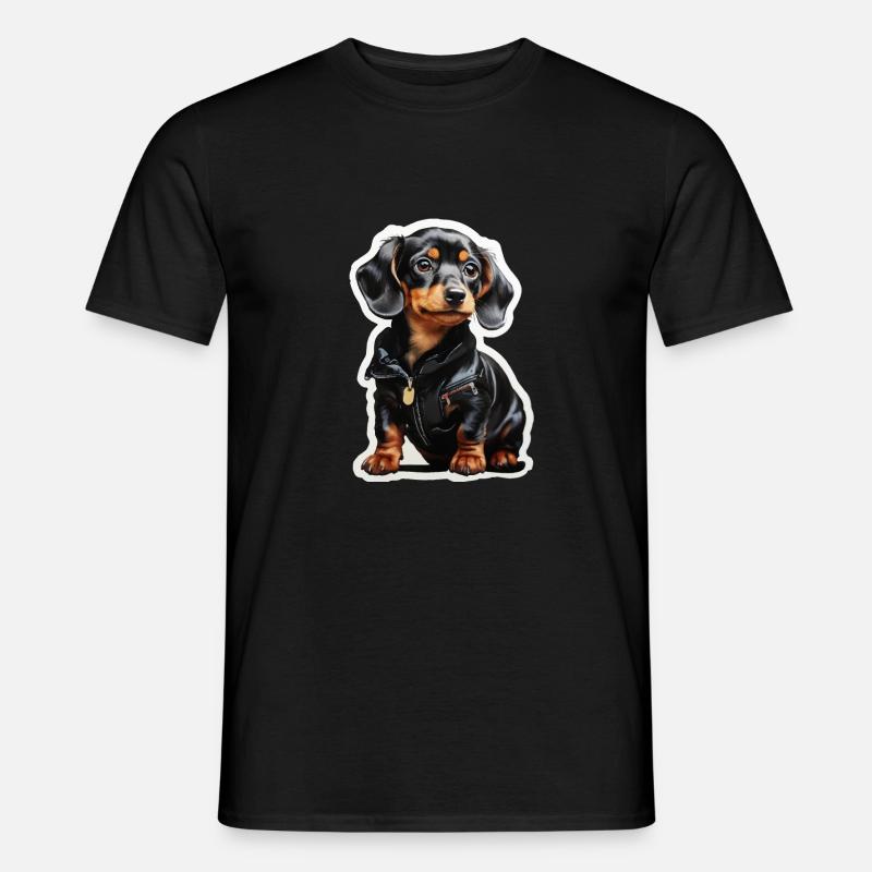 Dackel - Männer T-Shirt - Schwarz