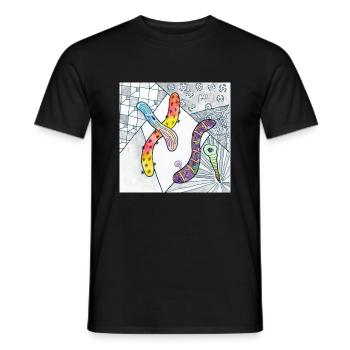 Wirrwarr 1 - Männer T-Shirt - Schwarz - Vorne - AI Model Male 178 light (178cm)