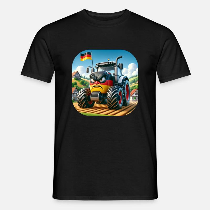 Wütender deutscher Traktor 03 - Männer T-Shirt - Schwarz