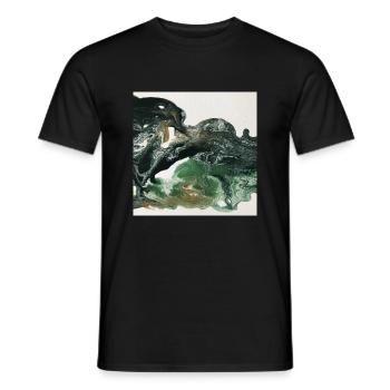 Abstrakte Acrylkunst grün - Männer T-Shirt - Schwarz - Vorne - AI Model Male 178 light (178cm)