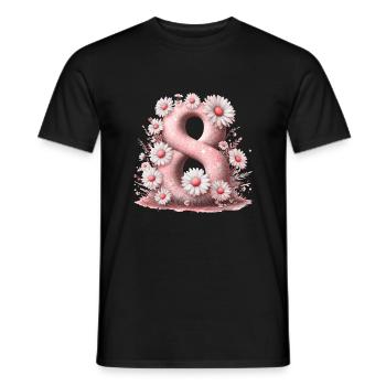 Nr. 8 eit digitale Hintergrundnummer Vektorzeichen Tal - Männer T-Shirt - Schwarz - Vorne - AI Model Male 178 light (178cm)