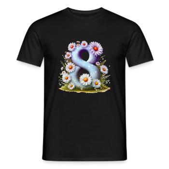 Nr. 8 eit digitale Hintergrundnummer Vektorzeichen Tal - Männer T-Shirt - Schwarz - Vorne - AI Model Male 178 light (178cm)