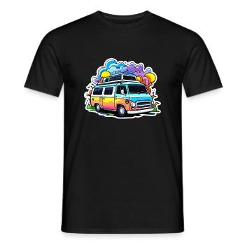 Camper Motorhome Camping - Men's T-Shirt - black - Front - AI Model Male 178 light (178cm)