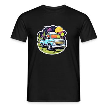 Camper Wohnmobil Campen - Männer T-Shirt - Schwarz - Vorne - AI Model Male 178 light (178cm)