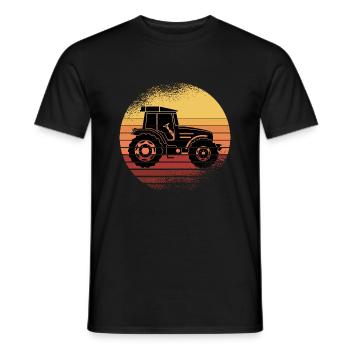 Tractor, Retro, Sunset, Farmer, Farmer - Men's T-Shirt - black - Front - AI Model Male 178 light (178cm)
