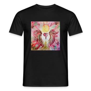 Herzengel Wirkmacht - Männer T-Shirt - Schwarz - Vorne - AI Model Male 178 light (178cm)