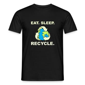 Eat Sleep Recycle Save Planet Earth Climate Change - Men's T-Shirt - black - Front - AI Model Male 178 light (178cm)