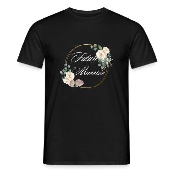 Zukünftige Braut Weiße Blumen - Passendes T-Shirt - Männer T-Shirt - Schwarz - Vorne - AI Model Male 178 light (178cm)