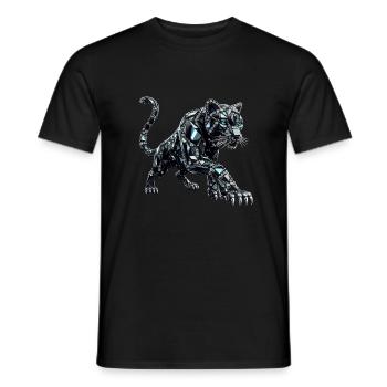 Cat Black Crystal Cat - Men's T-Shirt - black - Front - AI Model Male 178 light (178cm)