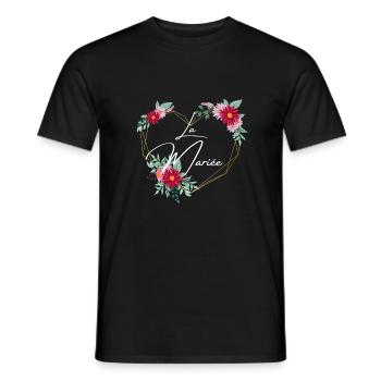 Bride heart floral - matching tshirt - Men's T-Shirt - black - Front - AI Model Male 178 light (178cm)