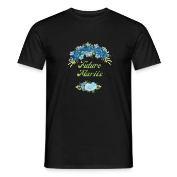 Zukünftige Braut Blue Flowers - Passendes T-Shirt - Männer T-Shirt - Schwarz - Vorne - AI Model Male 178 light (178cm)