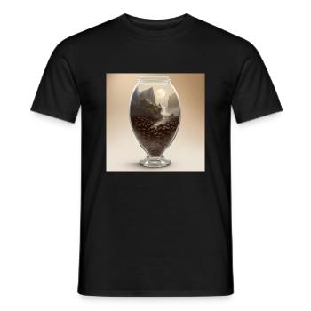 Calm in a Coffee Cup - Men's T-Shirt - black - Front - AI Model Male 178 light (178cm)