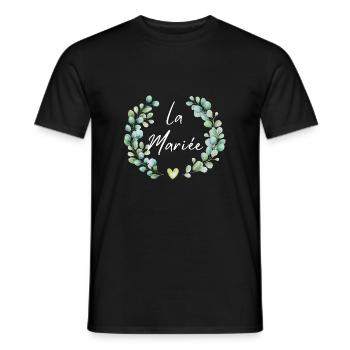 Das geblümte Braut-T-Shirt - Männer T-Shirt - Schwarz - Vorne - AI Model Male 178 light (178cm)