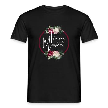 Blumen Braut Trauzeuge - passendes T-Shirt - Männer T-Shirt - Schwarz - Vorne - AI Model Male 178 light (178cm)