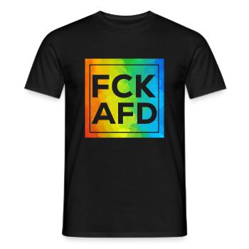 Fck AFD Cutout mit Rahmen - Männer T-Shirt - Schwarz - Vorne - AI Model Male 178 light (178cm)
