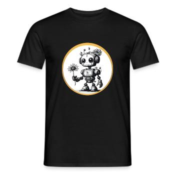 ROMANTISCHER ROBOTER - Männer T-Shirt - Schwarz - Vorne - AI Model Male 178 light (178cm)