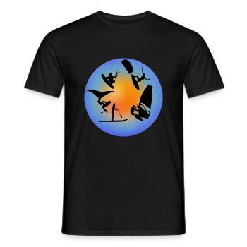 Rond jaune bleu grain wing wind kite - T-shirt homme - noir - Devant - AI Model Male 178 light (178cm)
