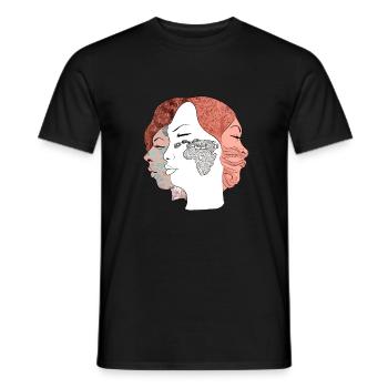 Les trois femmes n°2 - T-shirt homme - noir - Devant - AI Model Male 178 light (178cm)